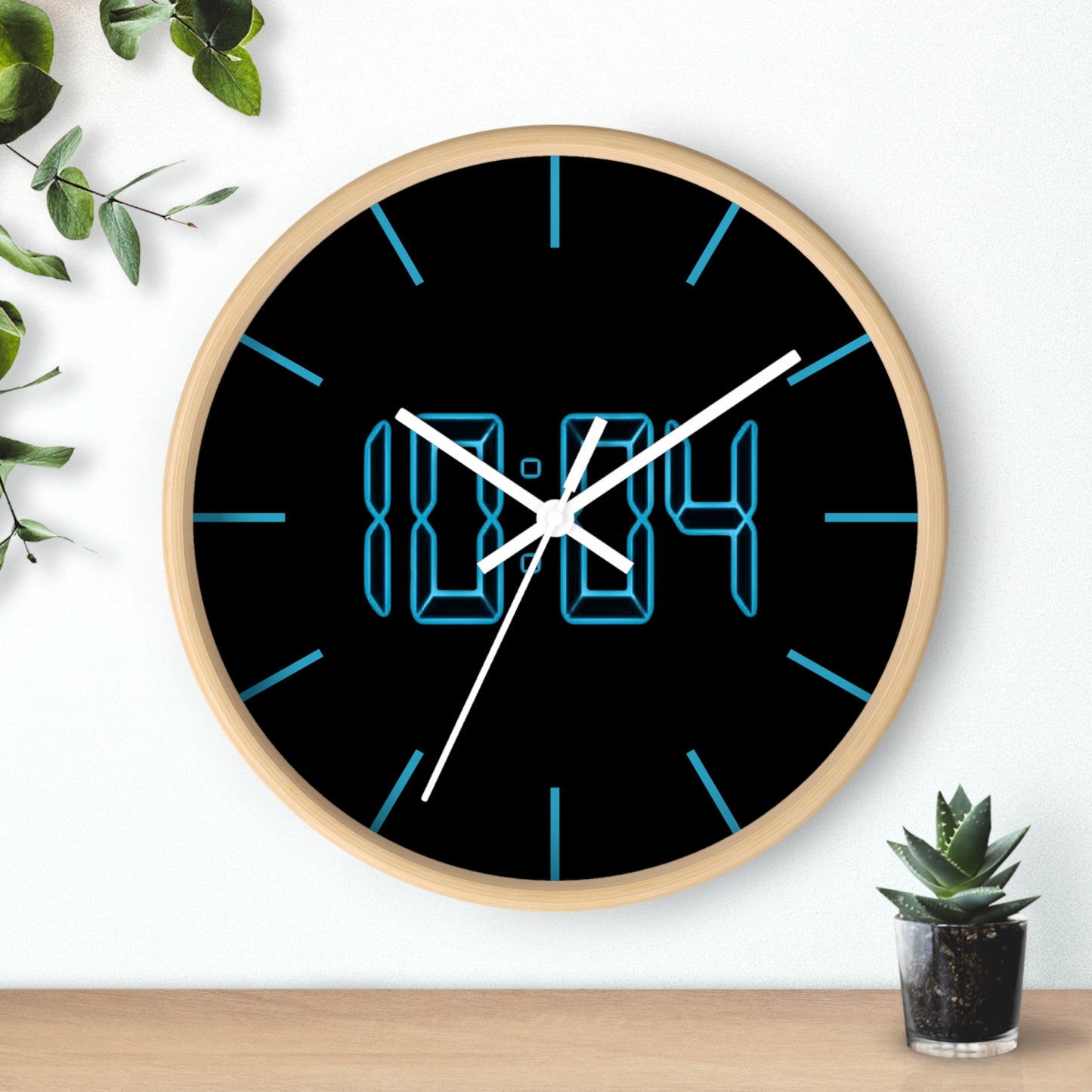 TeNN4OUR Digital Wall Clock with Blue LED Display - Minimalist Home Decor