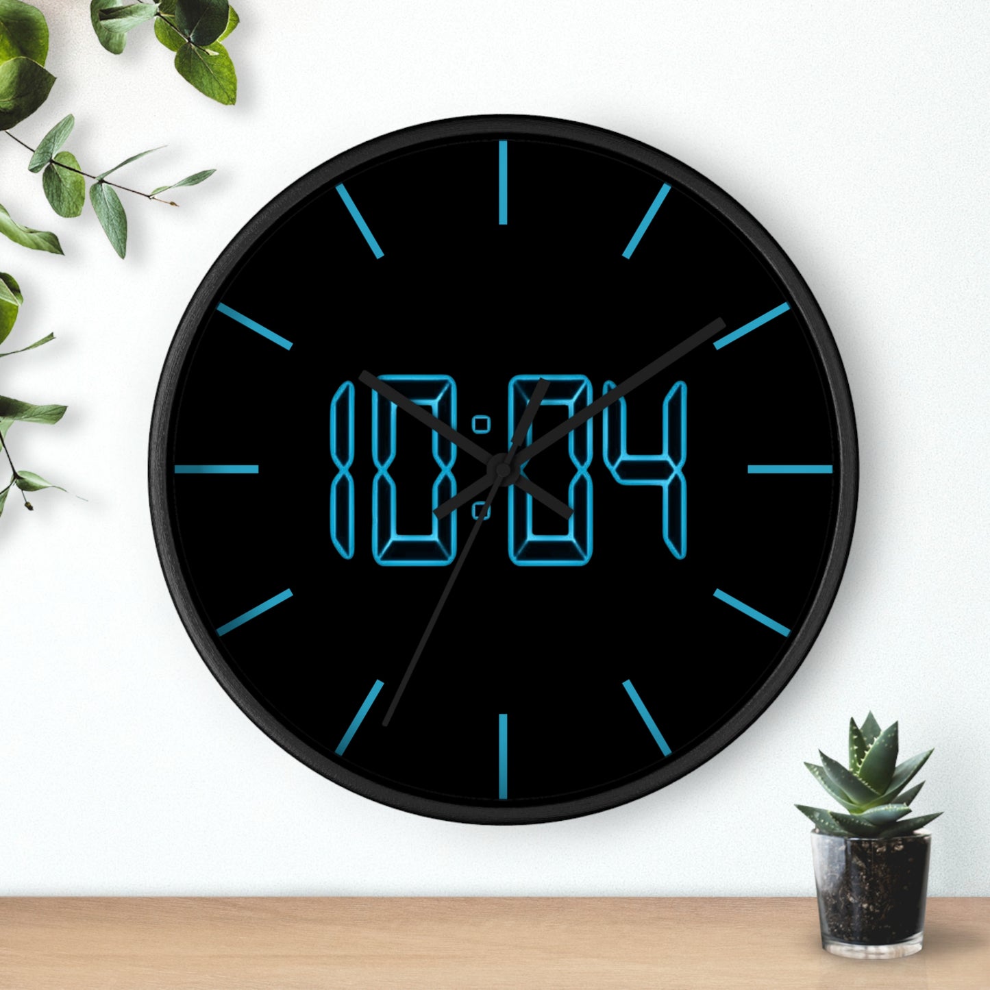 TeNN4OUR Digital Wall Clock with Blue LED Display - Minimalist Home Decor