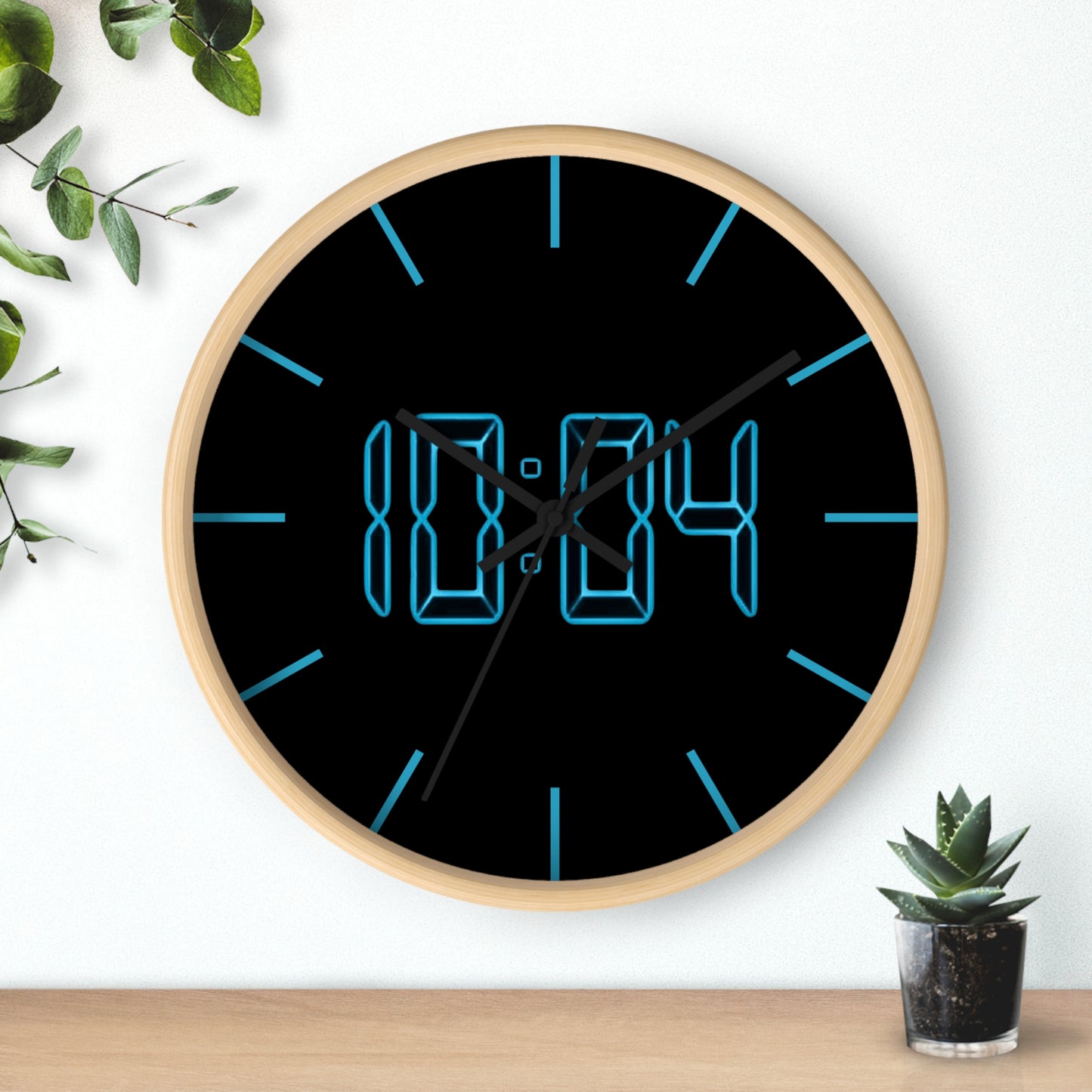 TeNN4OUR Digital Wall Clock with Blue LED Display - Minimalist Home Decor