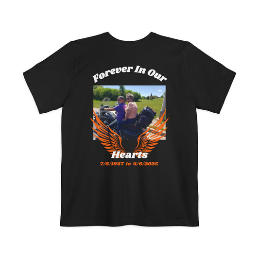 Memorial Unisex Pocket T-shirt, Personalized Tribute Shirt, Grief Support Gift, Forever in Our Hearts Tee, Custom Memory T-shirt